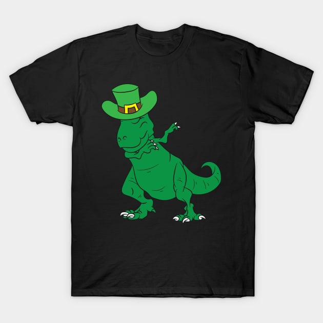 Leprechaun Dinosaur Shirt | St. Patricks Day Dabbing Gift T-Shirt by Gawkclothing